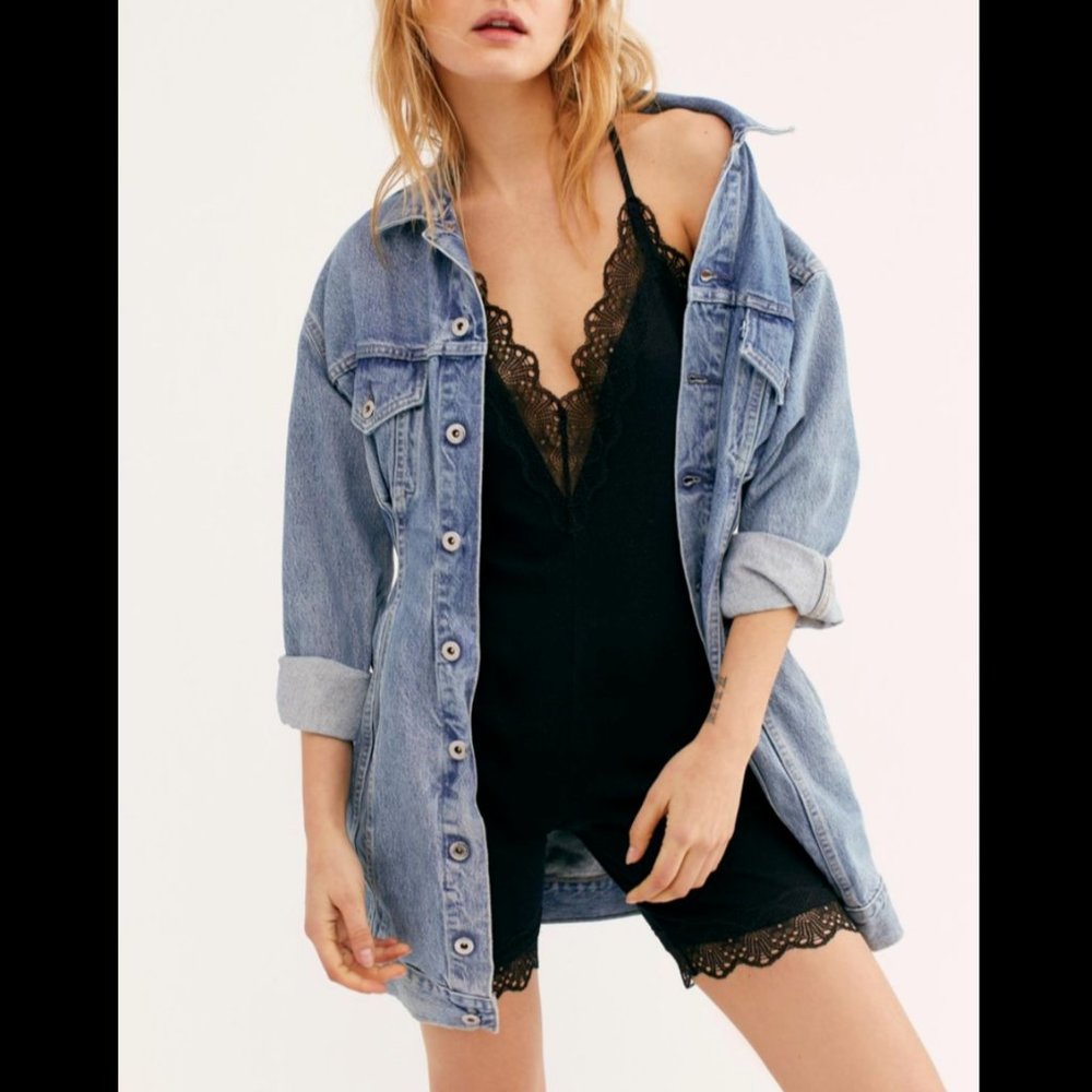 FREE PEOPLE BLACK SLEEVELESS HERE I AM BIKE SHORT JUMPER ROMPER